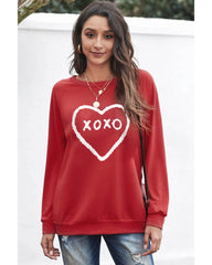 Azura Exchange Heart Pattern Print Valentines Sweatshirt