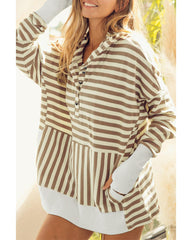 Azura Exchange Striped Oversized Hoodie with Thumbholes - L