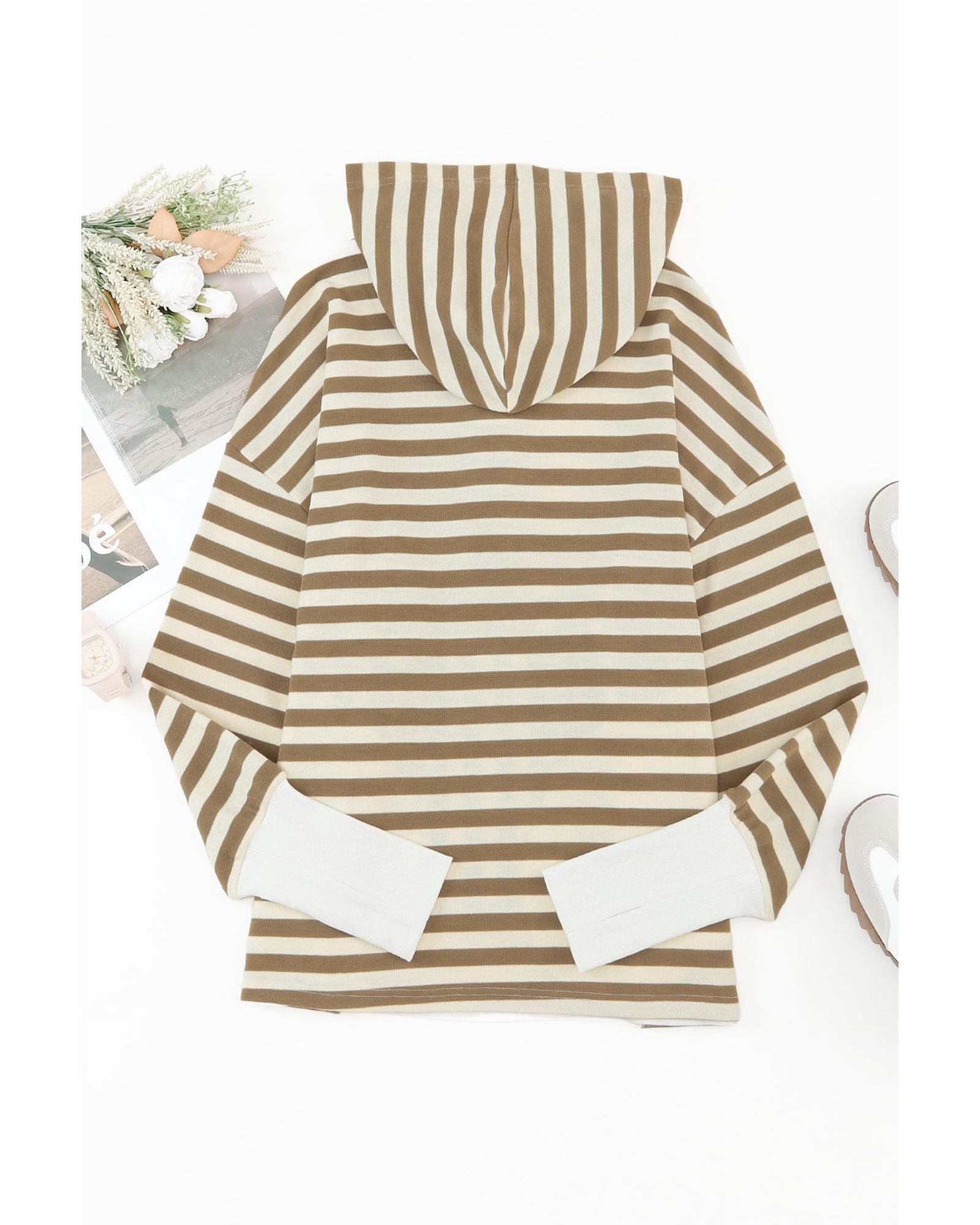 Azura Exchange Striped Oversized Hoodie with Thumbholes - L