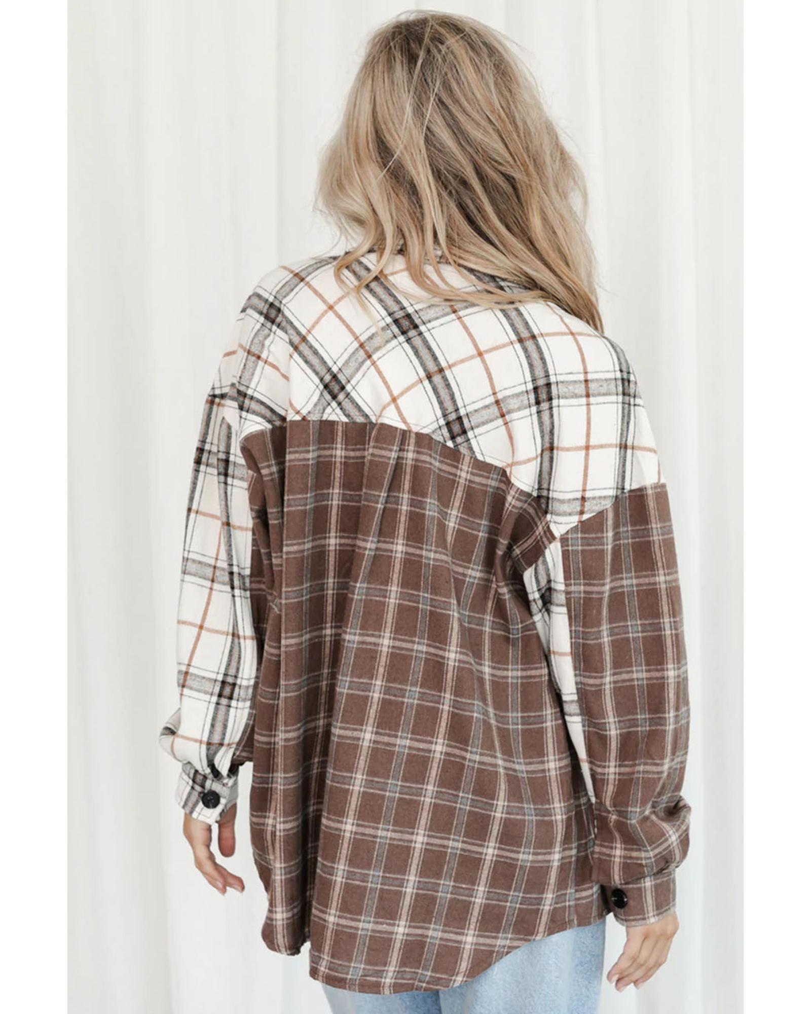 Azura Exchange Plaid Oversized Shirt - M