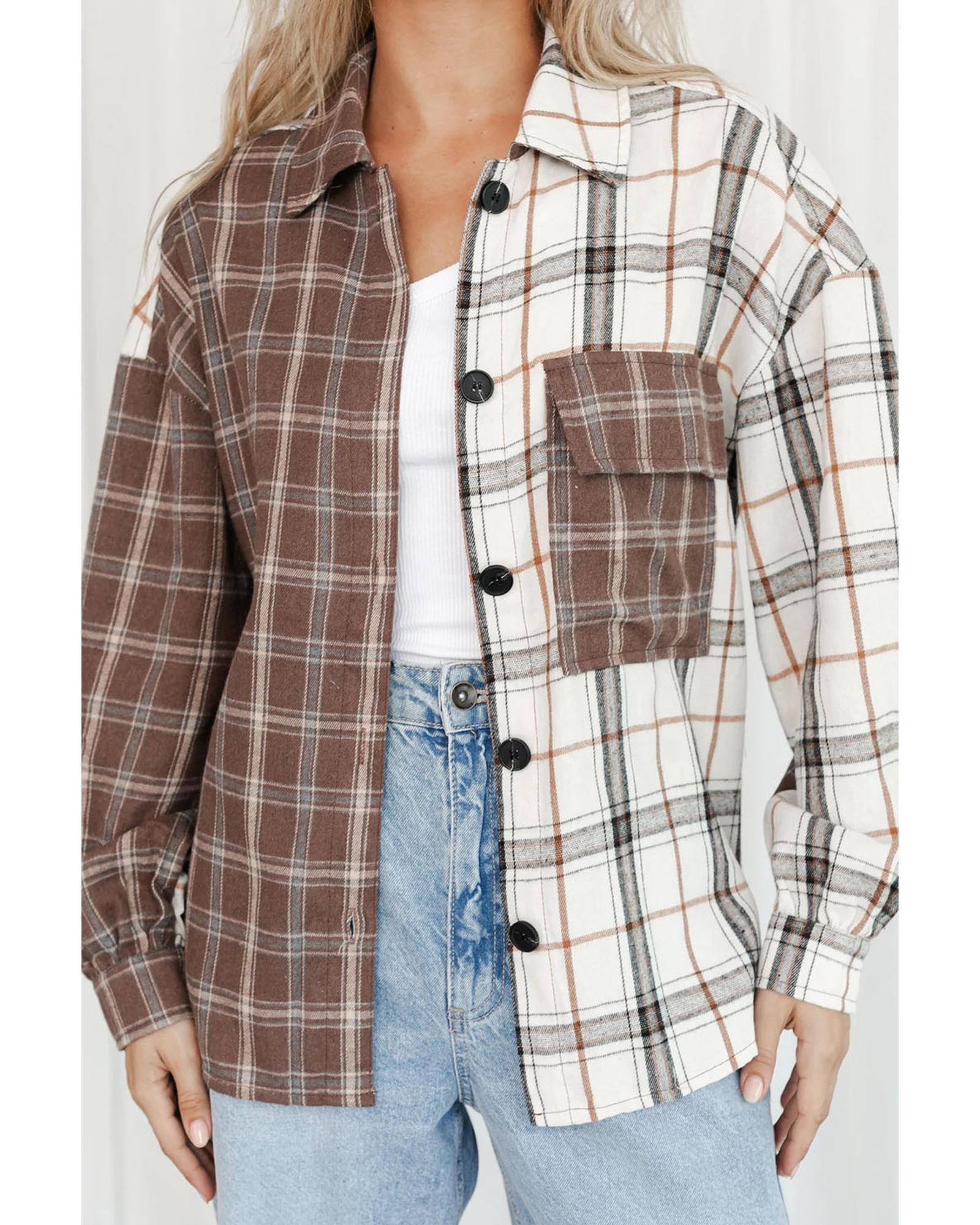 Azura Exchange Plaid Oversized Shirt - M