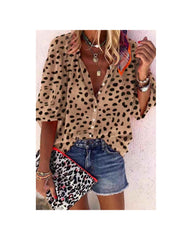 Azura Exchange Leopard Print Casual Shirt - L