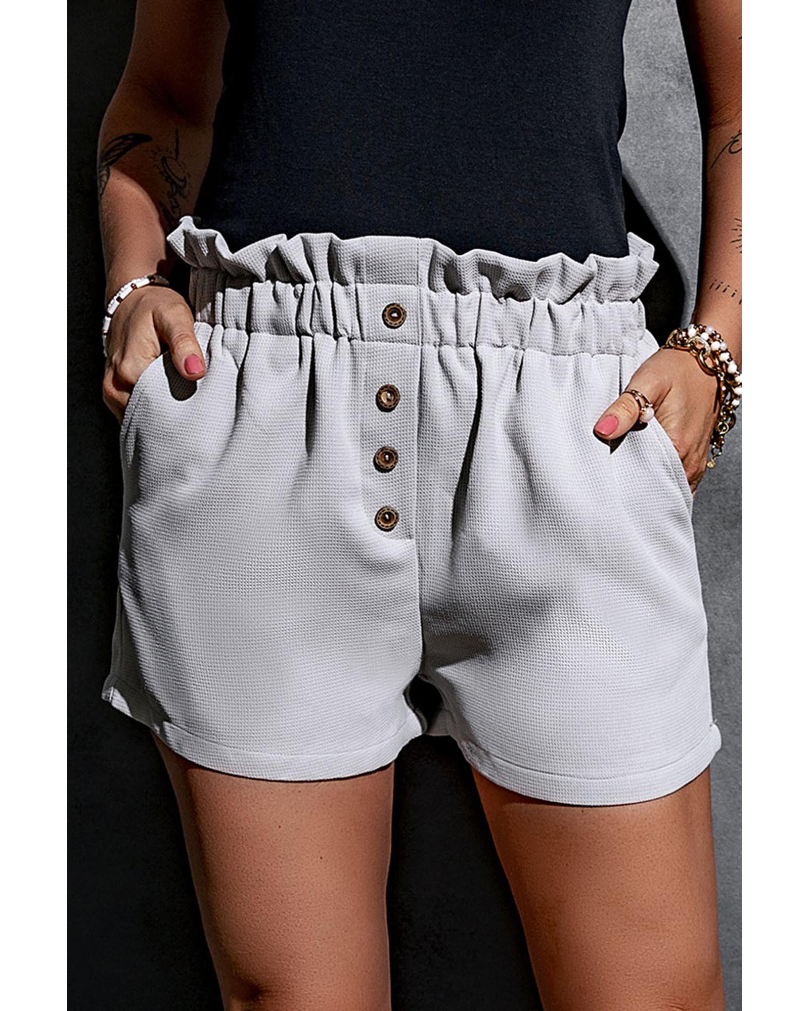 Azura Exchange Linen Mix Paper Bag Shorts - M