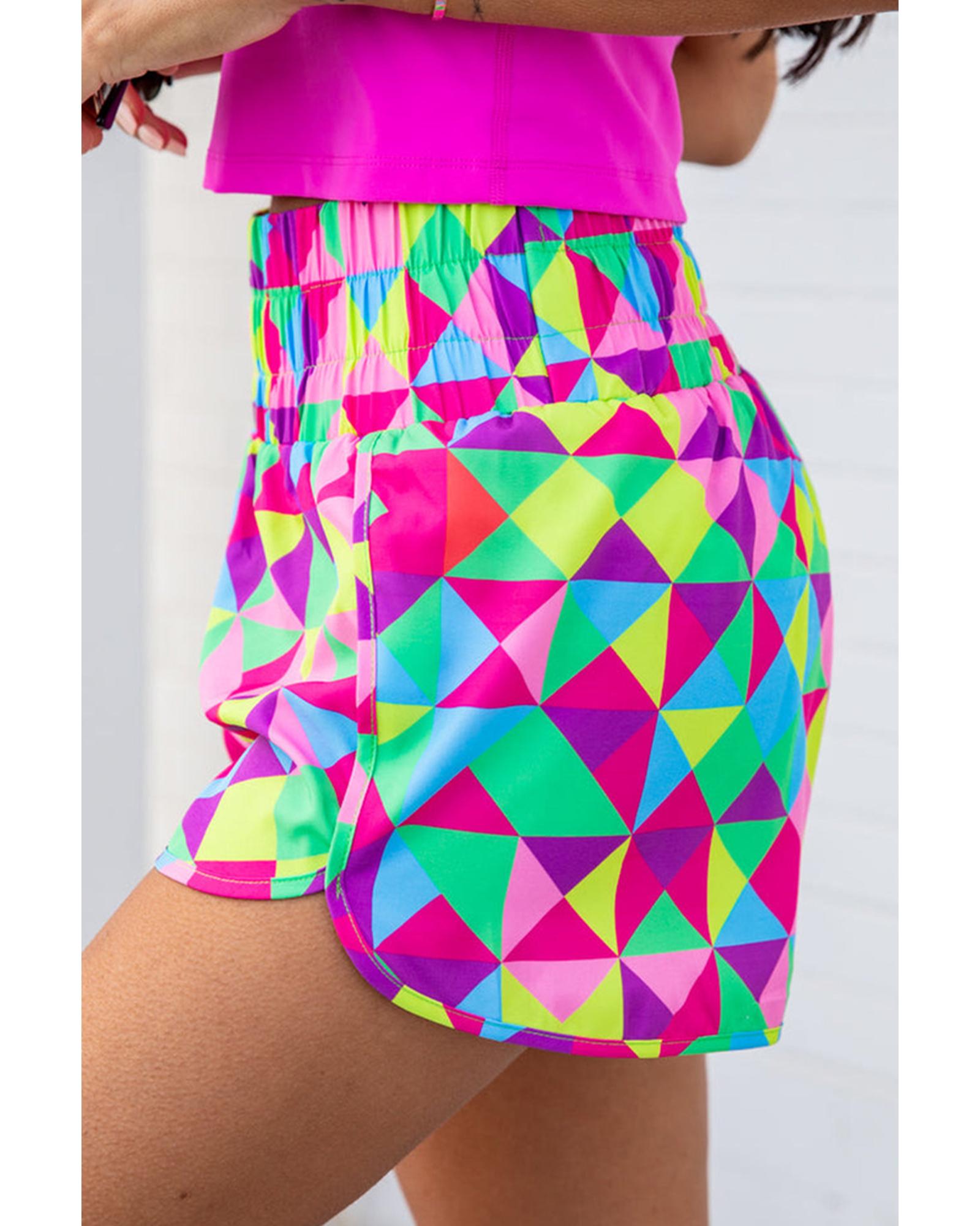 Azura Exchange Geometric High Waisted Athletic Shorts - XL