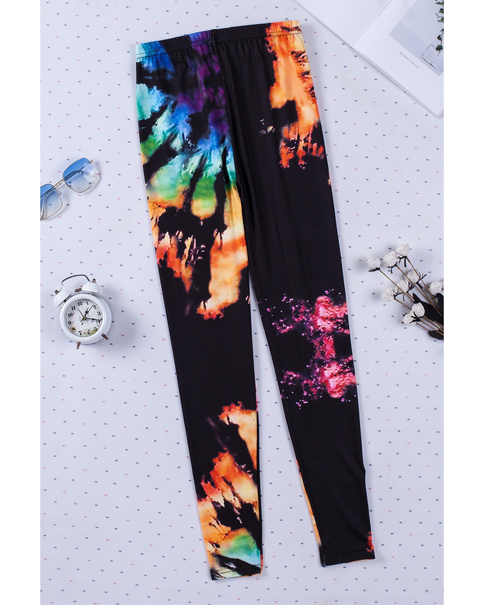 Azura Exchange Tie Dye Hollow Out Fitness Leggings