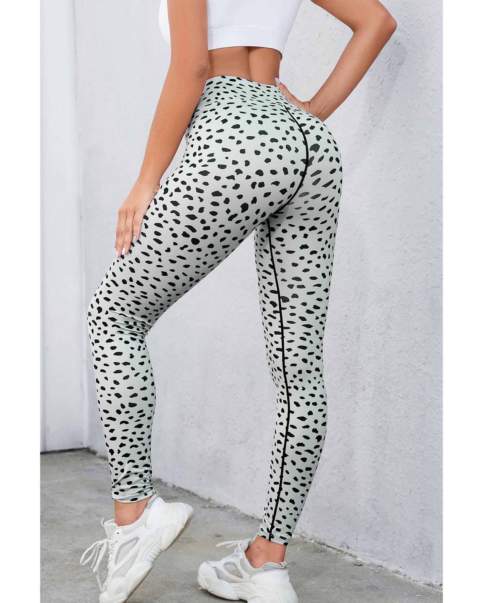 Azura Exchange Dalmatian Spots Printed Stretchy High Waist Leggings - L