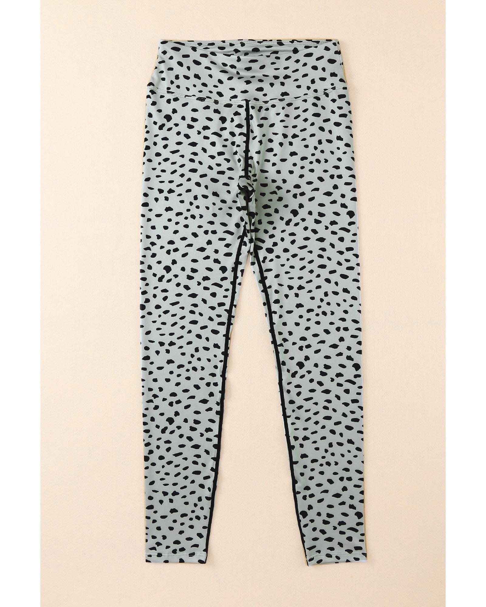 Azura Exchange Dalmatian Spots Printed Stretchy High Waist Leggings - L