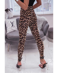 Azura Exchange Vintage High Waist Leopard Leggings - M