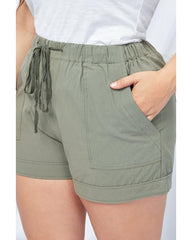 Azura Exchange Elastic Waist Drawstring Pocket Shorts - 5X