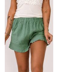 Azura Exchange High Waist Ruffle Shorts with Pockets - M