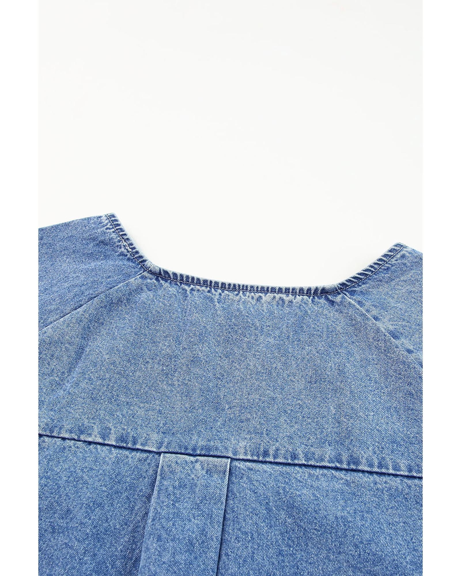 Azura Exchange Raw Edge Denim Top - S