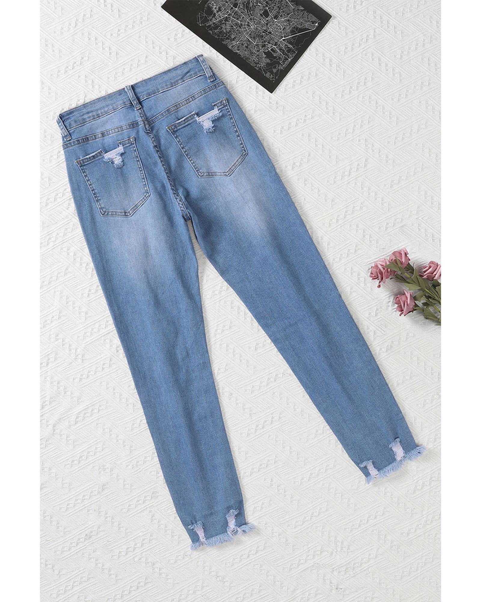 Azura Exchange Distressed Boyfriend Denim Pants - S