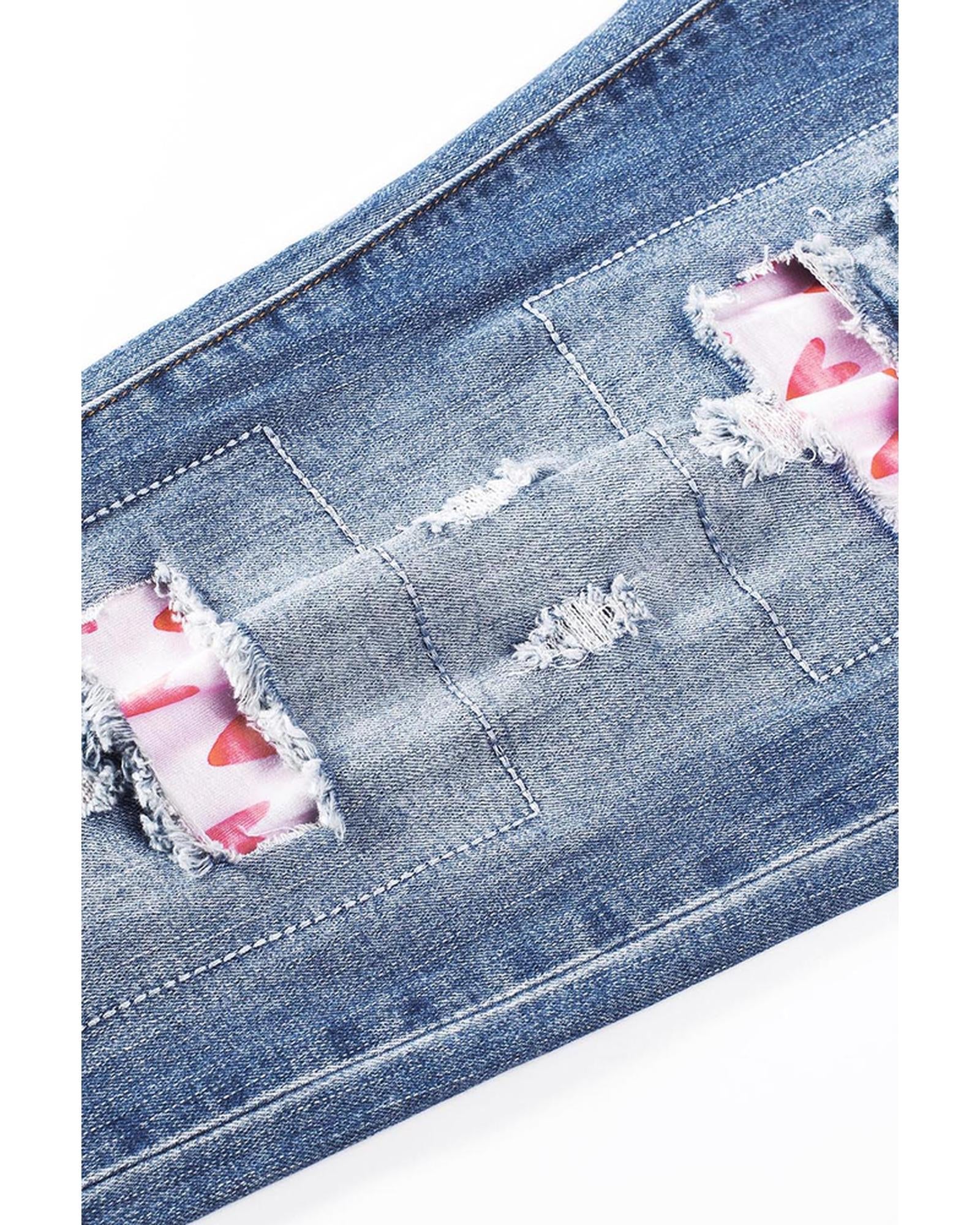 Azura Exchange Heart Patchwork Jeans