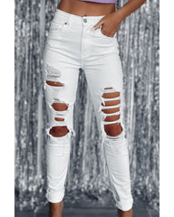 Azura Exchange High Waist Distressed Skinny Jeans - 8 US