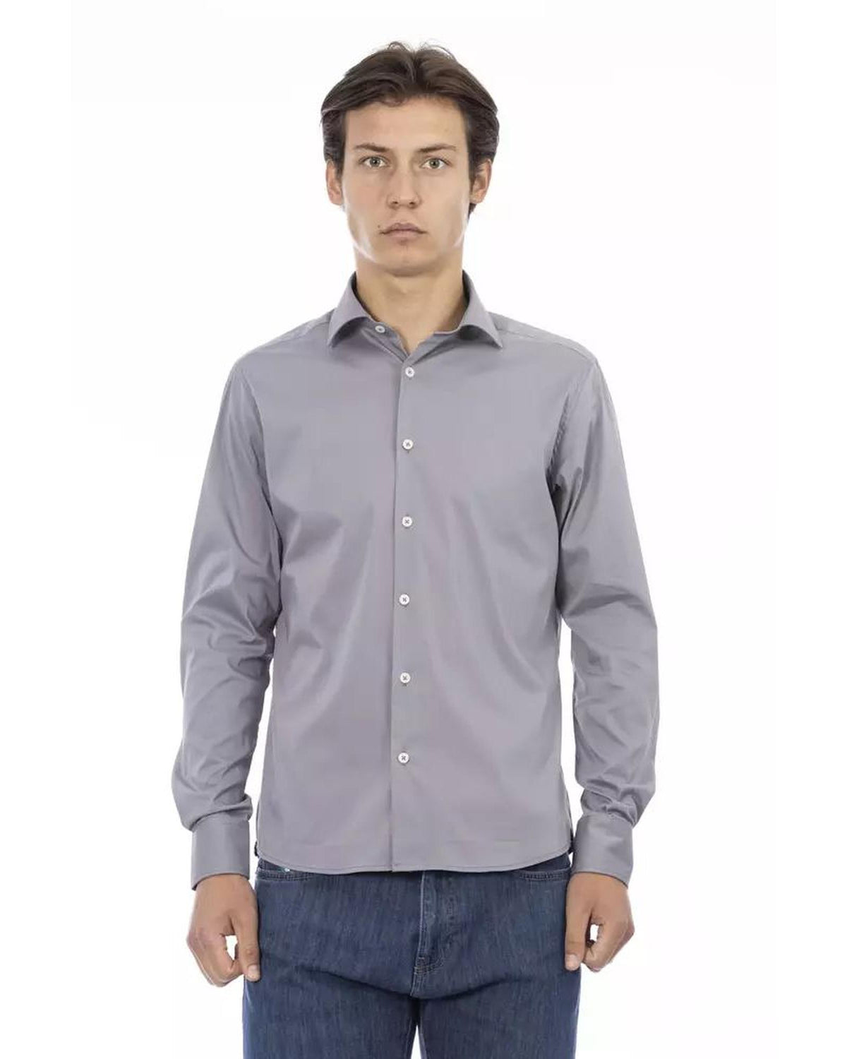 Baldinini Trend Men's Gray Cotton Shirt