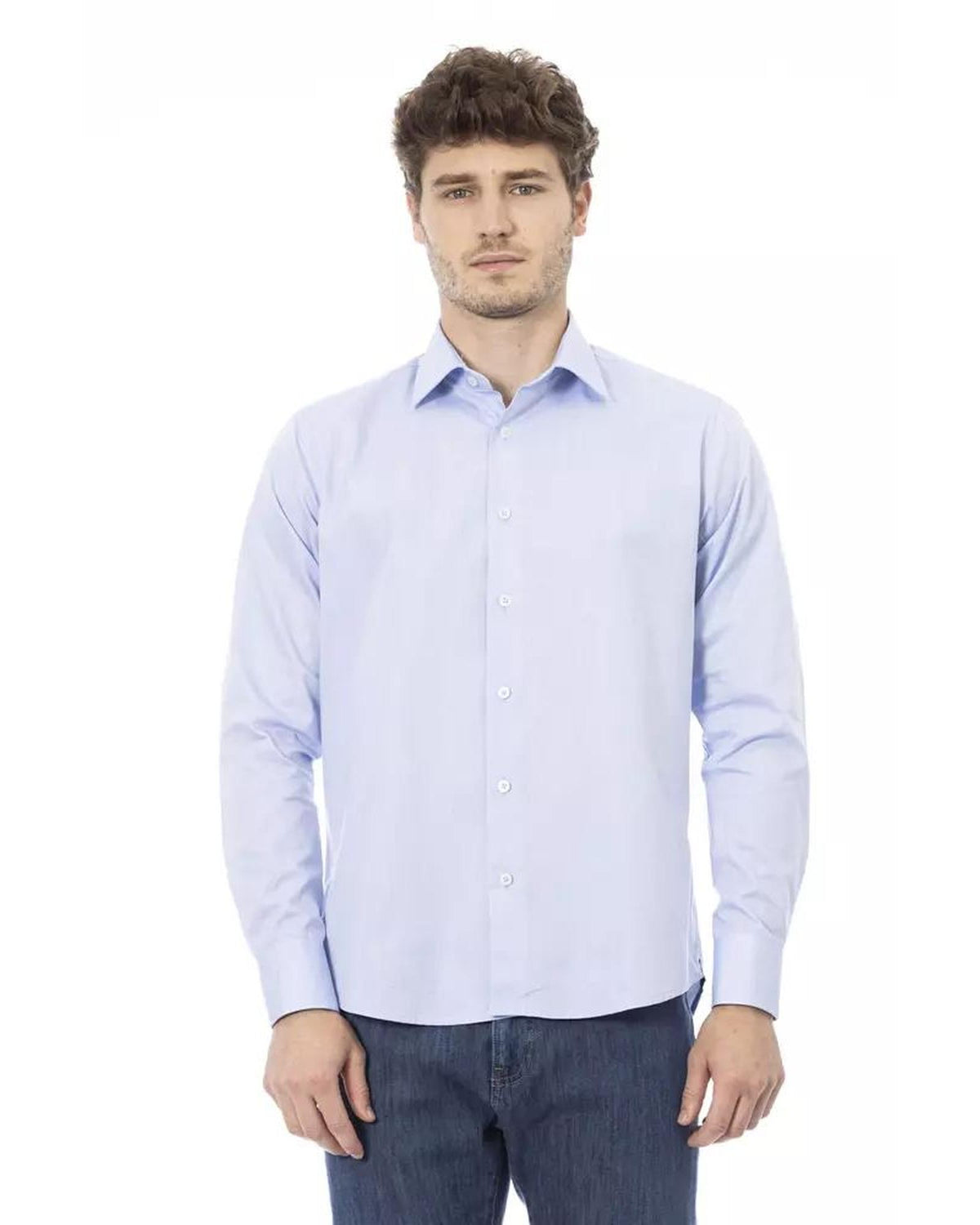 Baldinini Trend Men's Light Blue Cotton Shirt