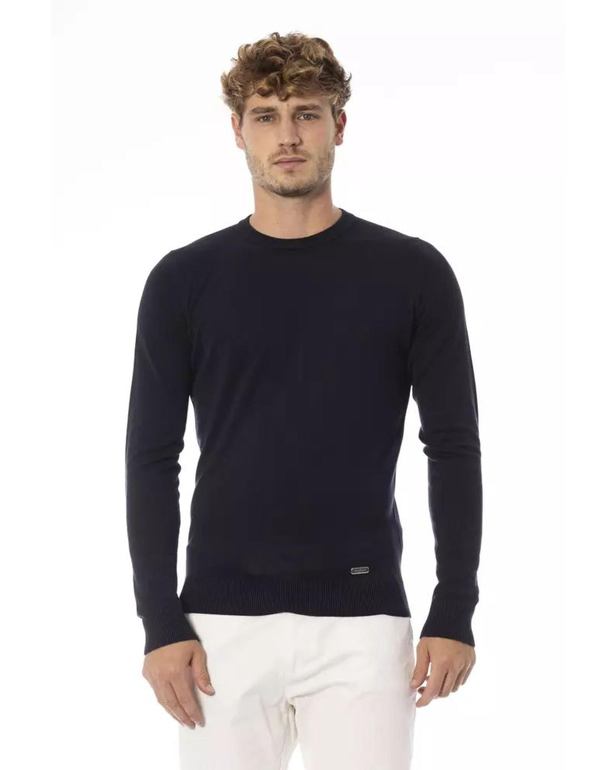 Baldinini Trend Men's Blue Modal Sweater - 54 IT