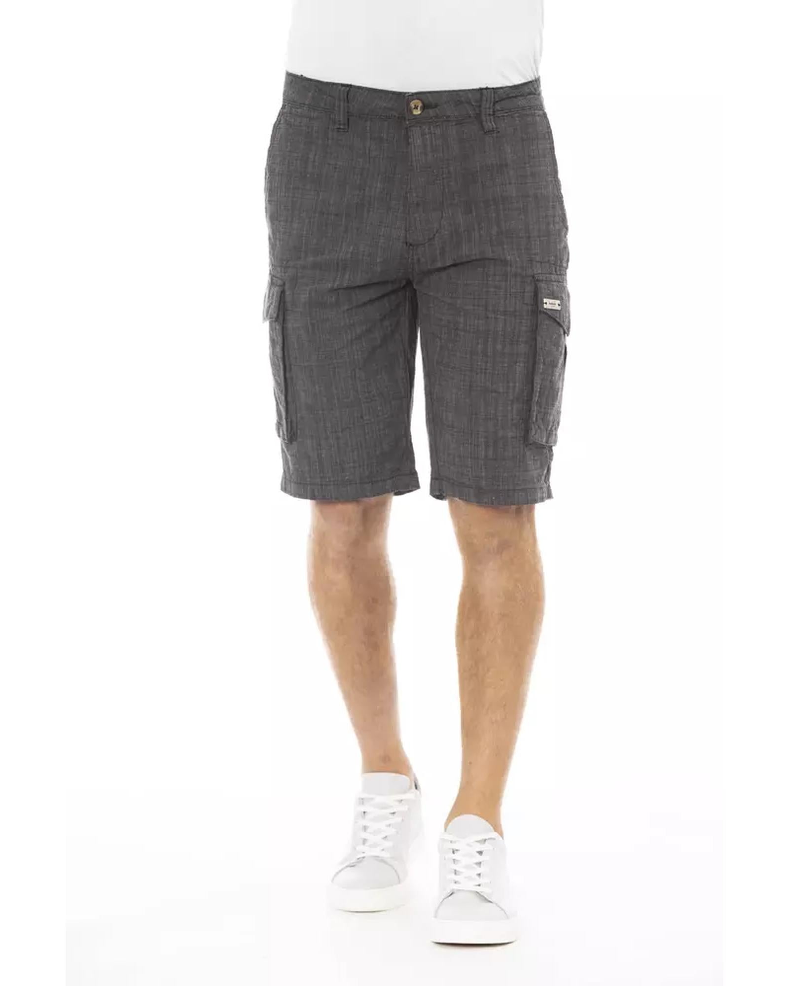 Cargo Shorts with Front Zipper and Button Closure W38 US Men