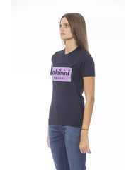 Baldinini Trend Women's Blue Cotton Tops & T-Shirt - M