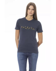 Baldinini Trend Women's Blue Cotton Tops & T-Shirt - XL