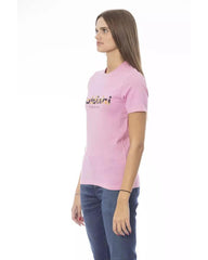 Baldinini Trend Women's Pink Cotton Tops & T-Shirt - L