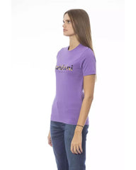 Baldinini Trend Women's Purple Cotton Tops & T-Shirt - L