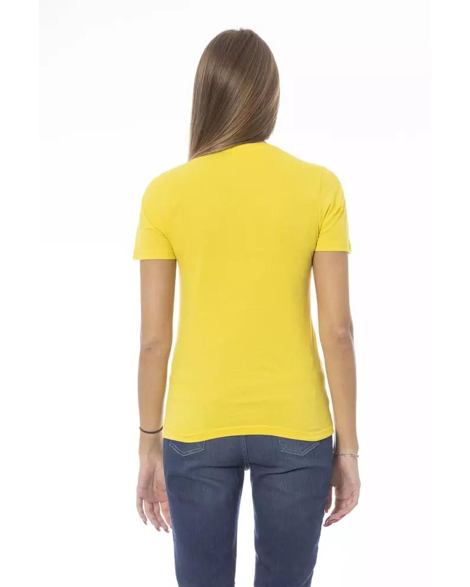 Baldinini Trend Women's Yellow Cotton Tops & T-Shirt - S