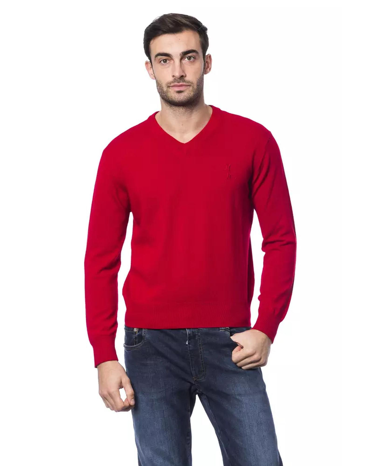 Embroidered Merino Wool Sweater L Men