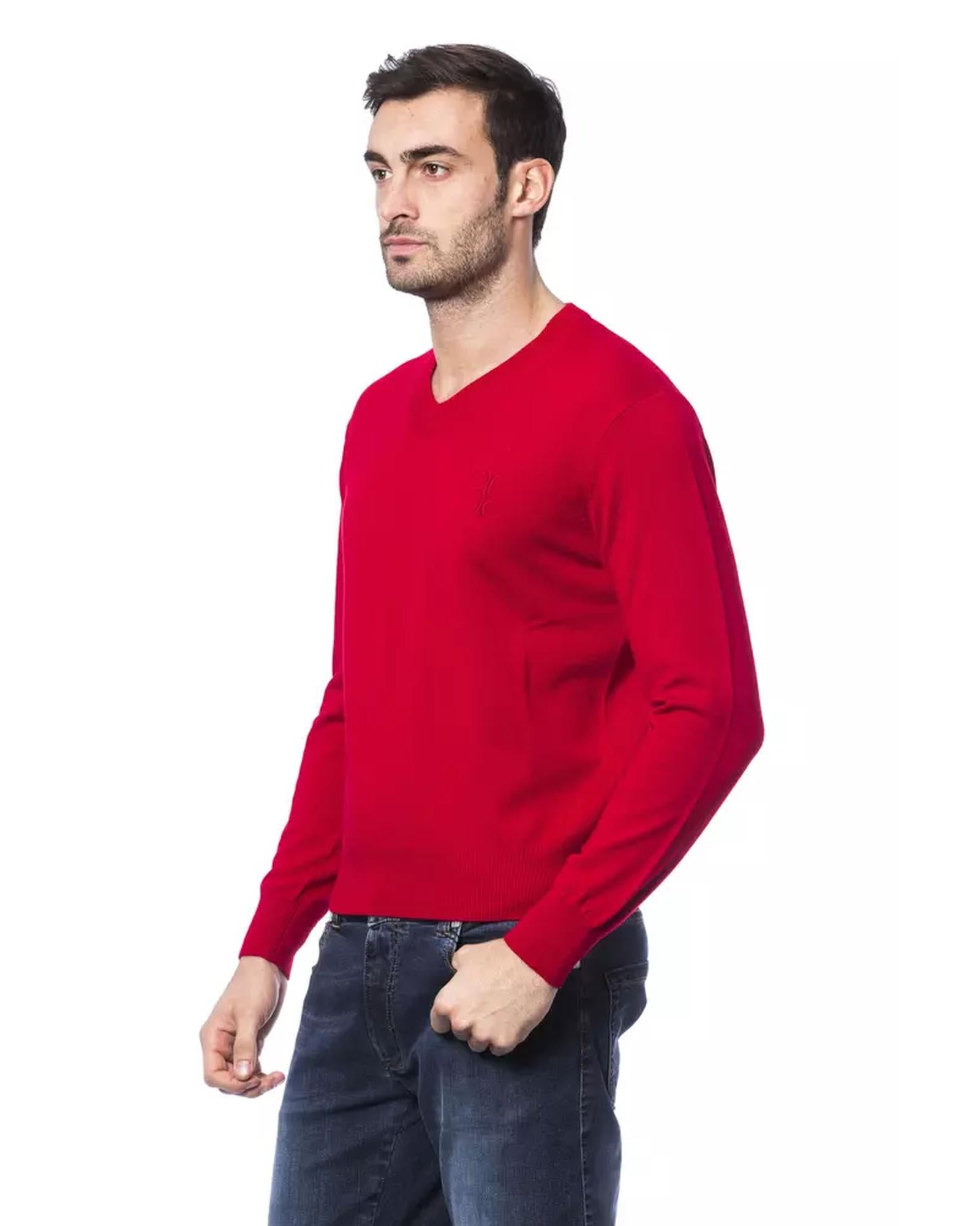 Embroidered Merino Wool Sweater L Men