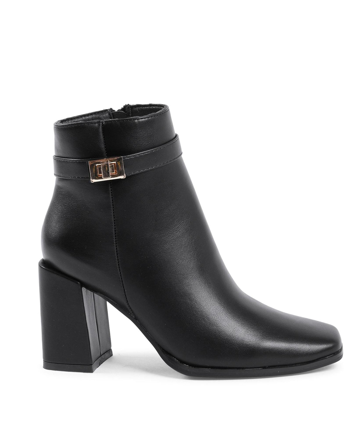 Synthetic Leather High-Heeled Ankle Boots - 36 EU