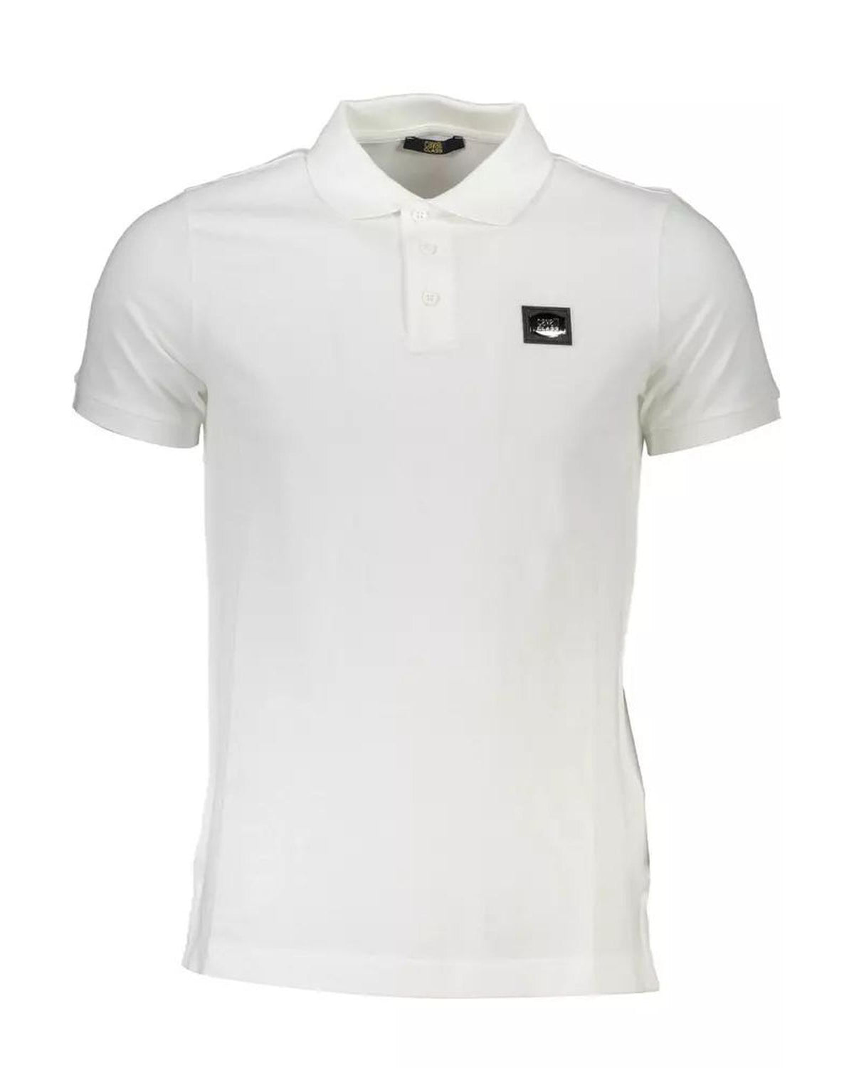 Cavalli Class Men's White Cotton Polo Shirt