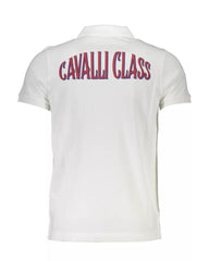 Cavalli Class Men's White Cotton Polo Shirt