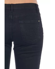 Stretch Denim Biker Jeans with Worn Wash and Multipockets  Women