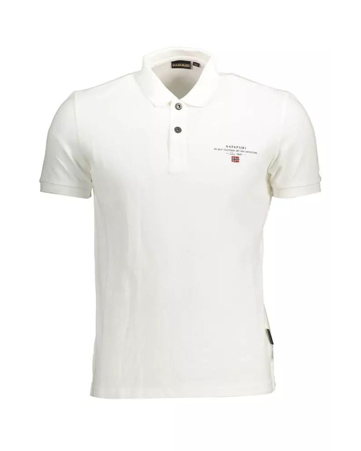 Napapijri Men's White Cotton Polo Shirt