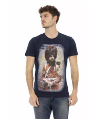 Short Sleeve T-shirt with Round Neck and Front Print L Men