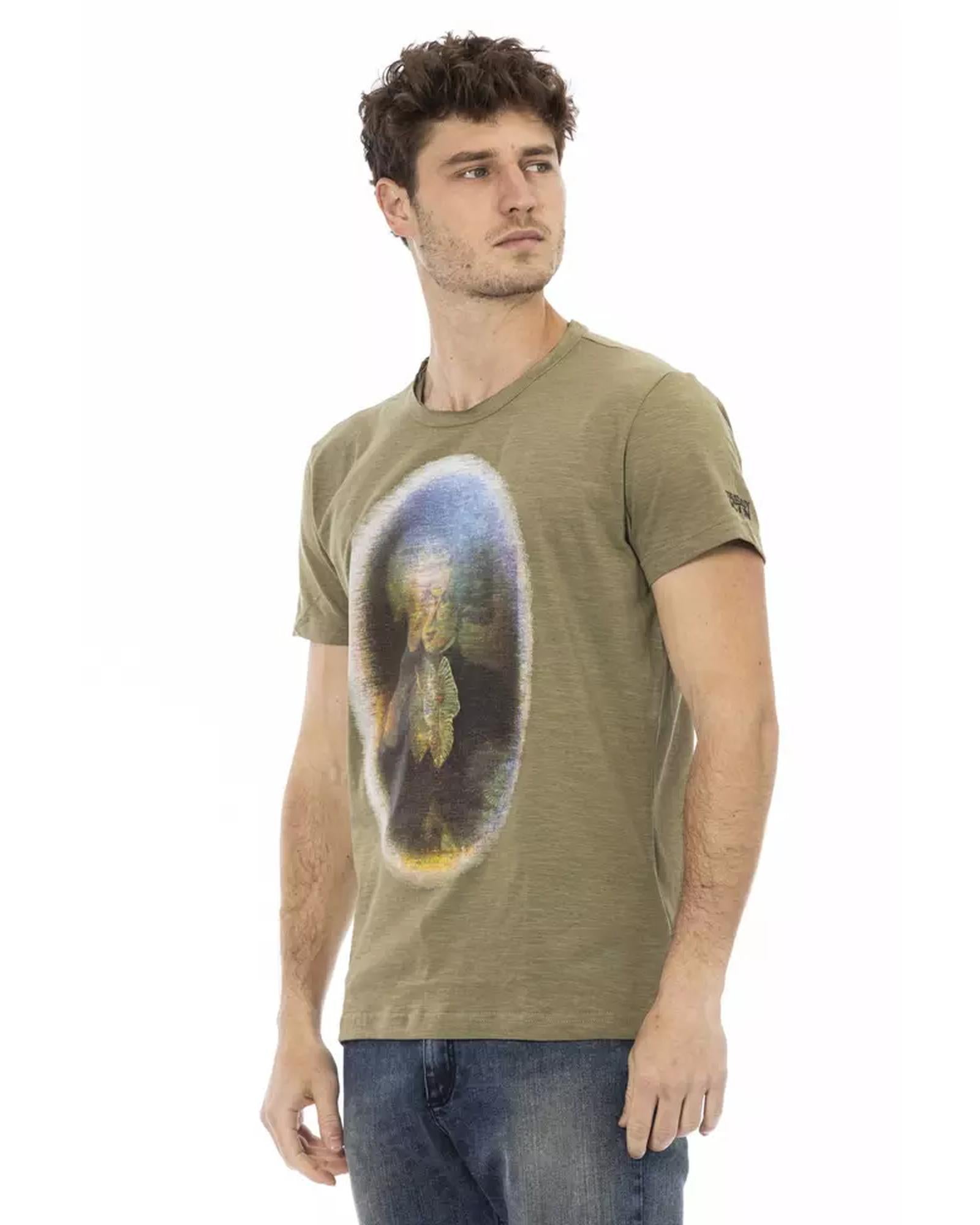 Short Sleeve T-shirt with Front Print Men