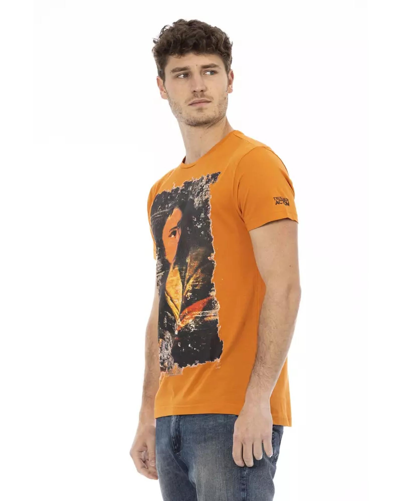 Short Sleeve T-shirt with Front Print Men