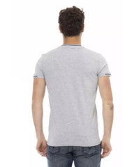 Short Sleeve Round Neck T-shirt with Front Print Men