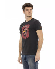 Short Sleeve T-shirt with Round Neck and Front Print