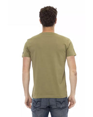 Short Sleeve T-shirt with Round Neck and Front Print L Men