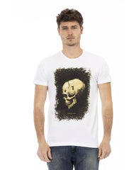 Short Sleeve Round Neck T-shirt with Front Print XL Men