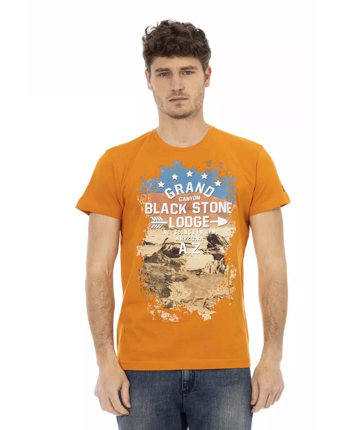 Short Sleeve T-shirt with Front Print Men