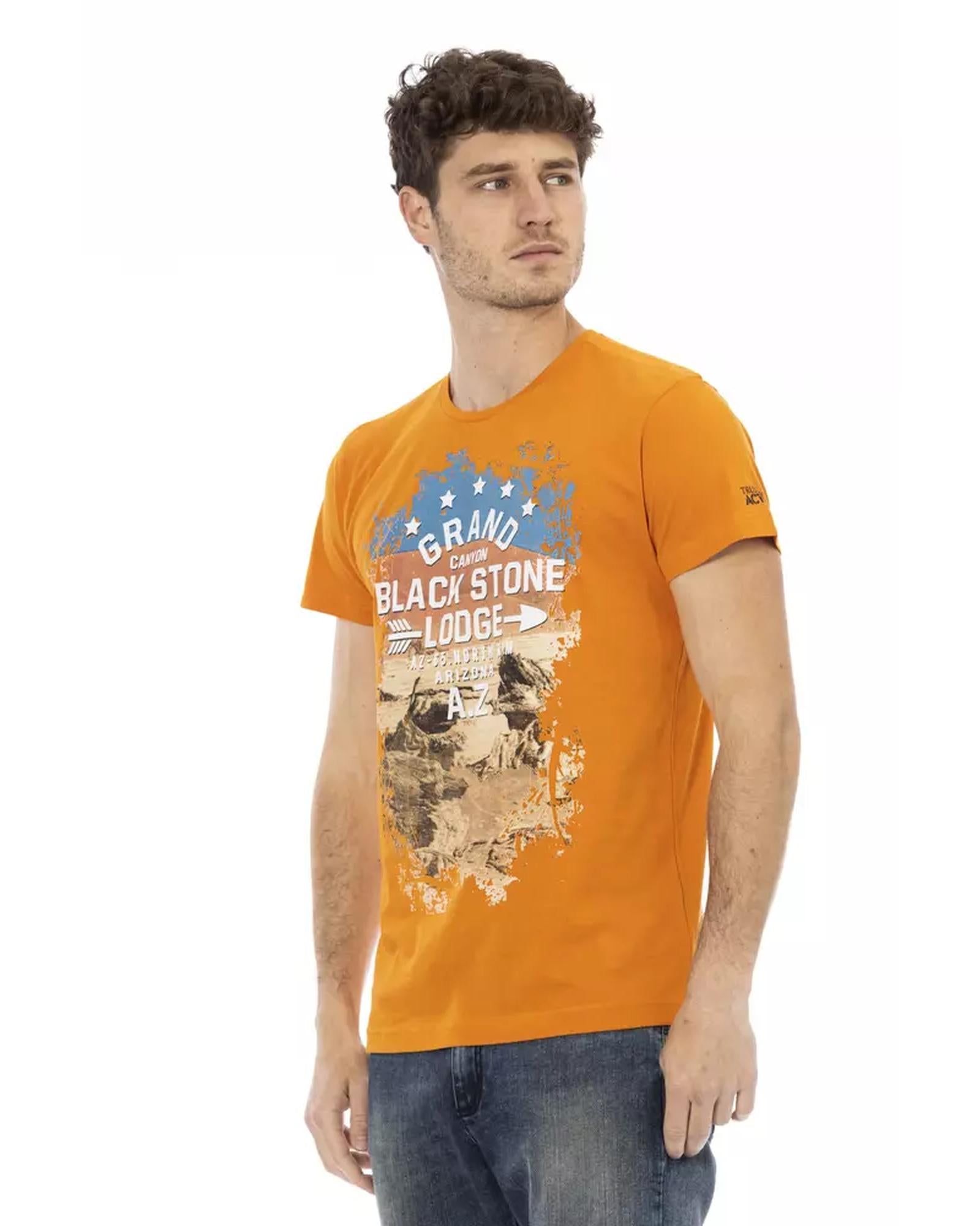 Short Sleeve T-shirt with Front Print Men