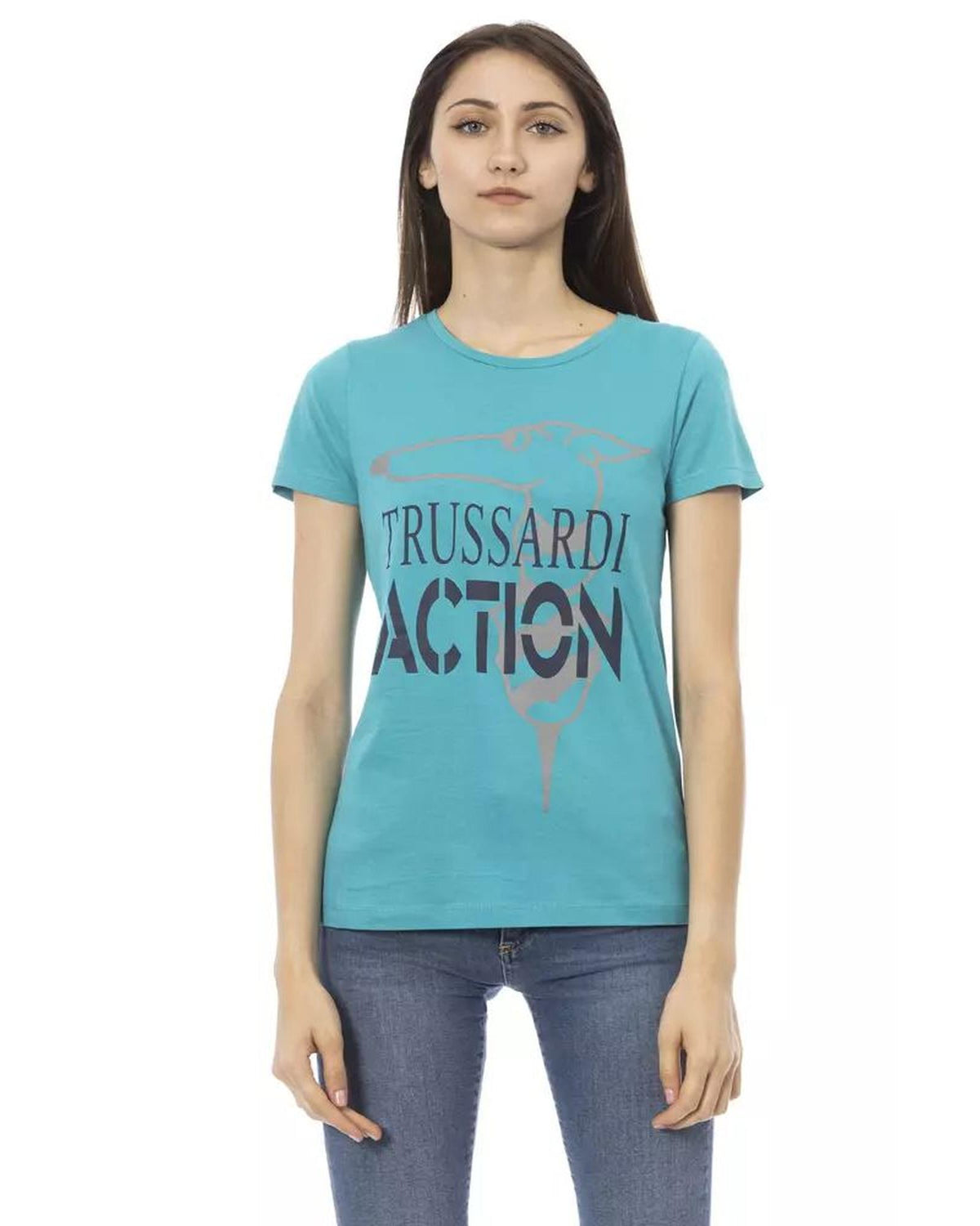 Trussardi Action Women's Light Blue Cotton Tops & T-Shirt - M