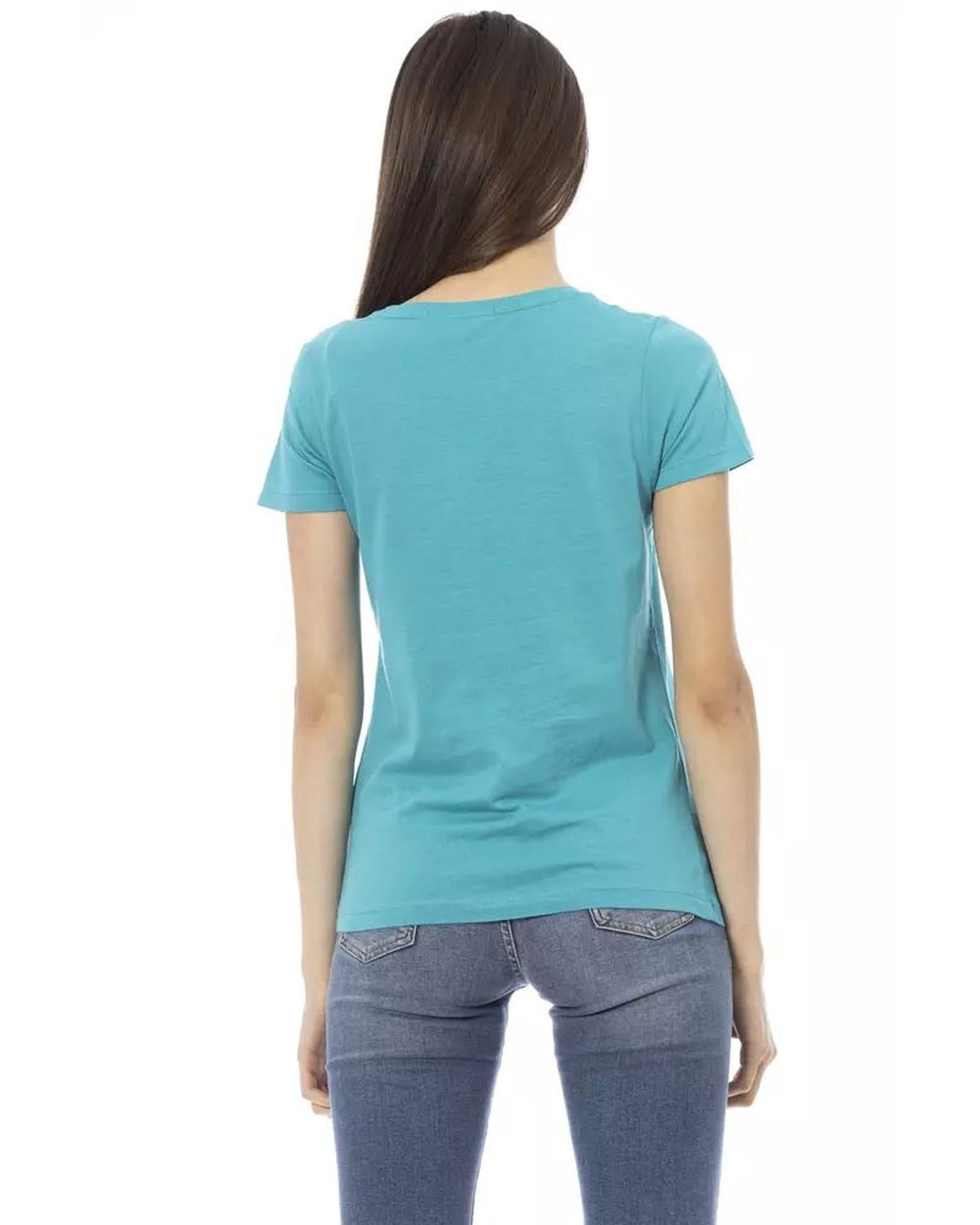 Trussardi Action Women's Light Blue Cotton Tops & T-Shirt - M