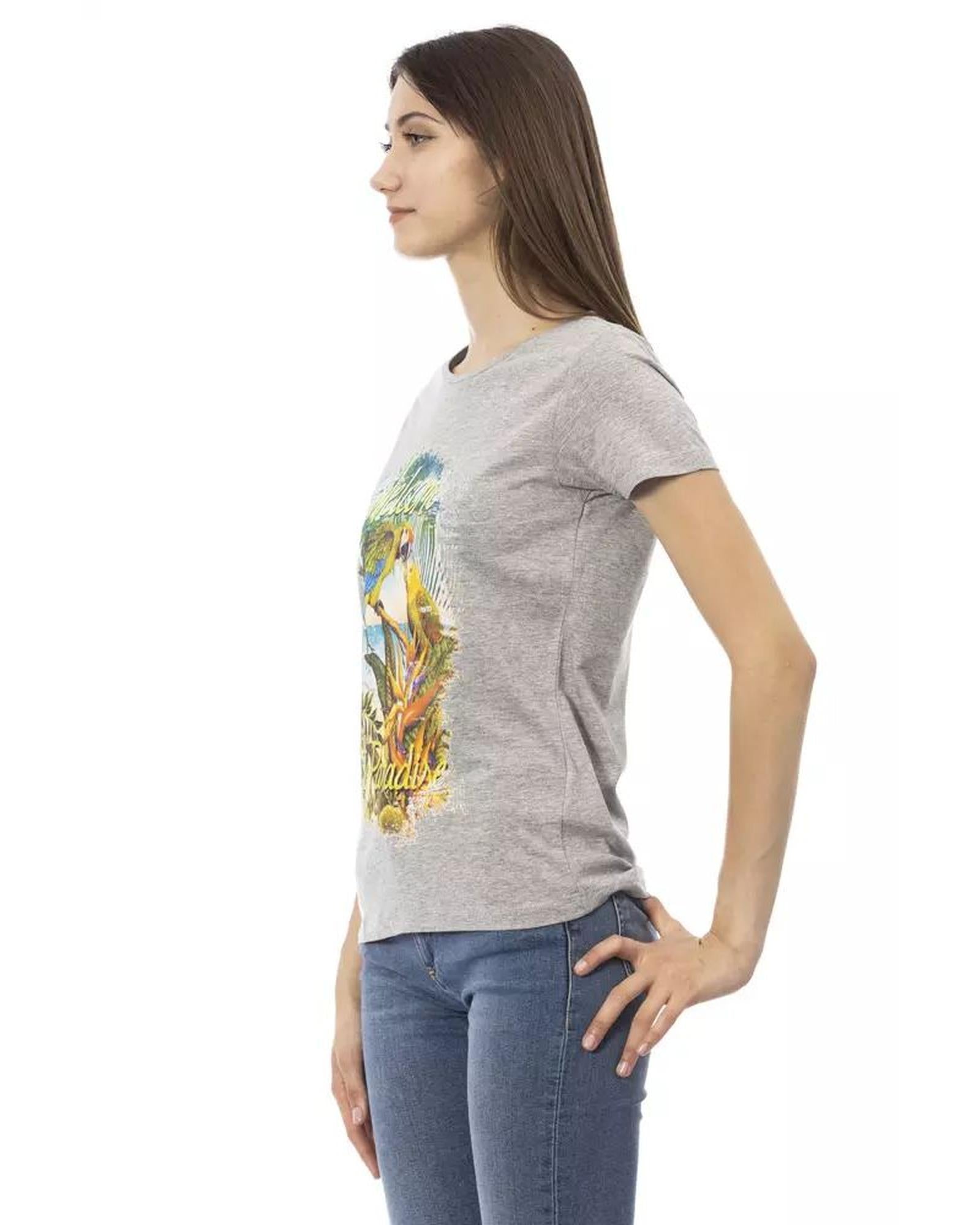 Trussardi Action Women's Gray Cotton Tops & T-Shirt - XL