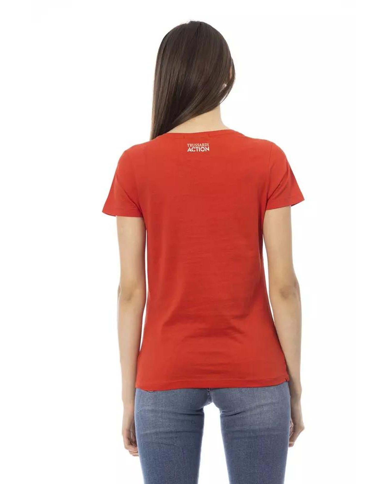 Trussardi Action Women's Red Cotton Tops & T-Shirt - S