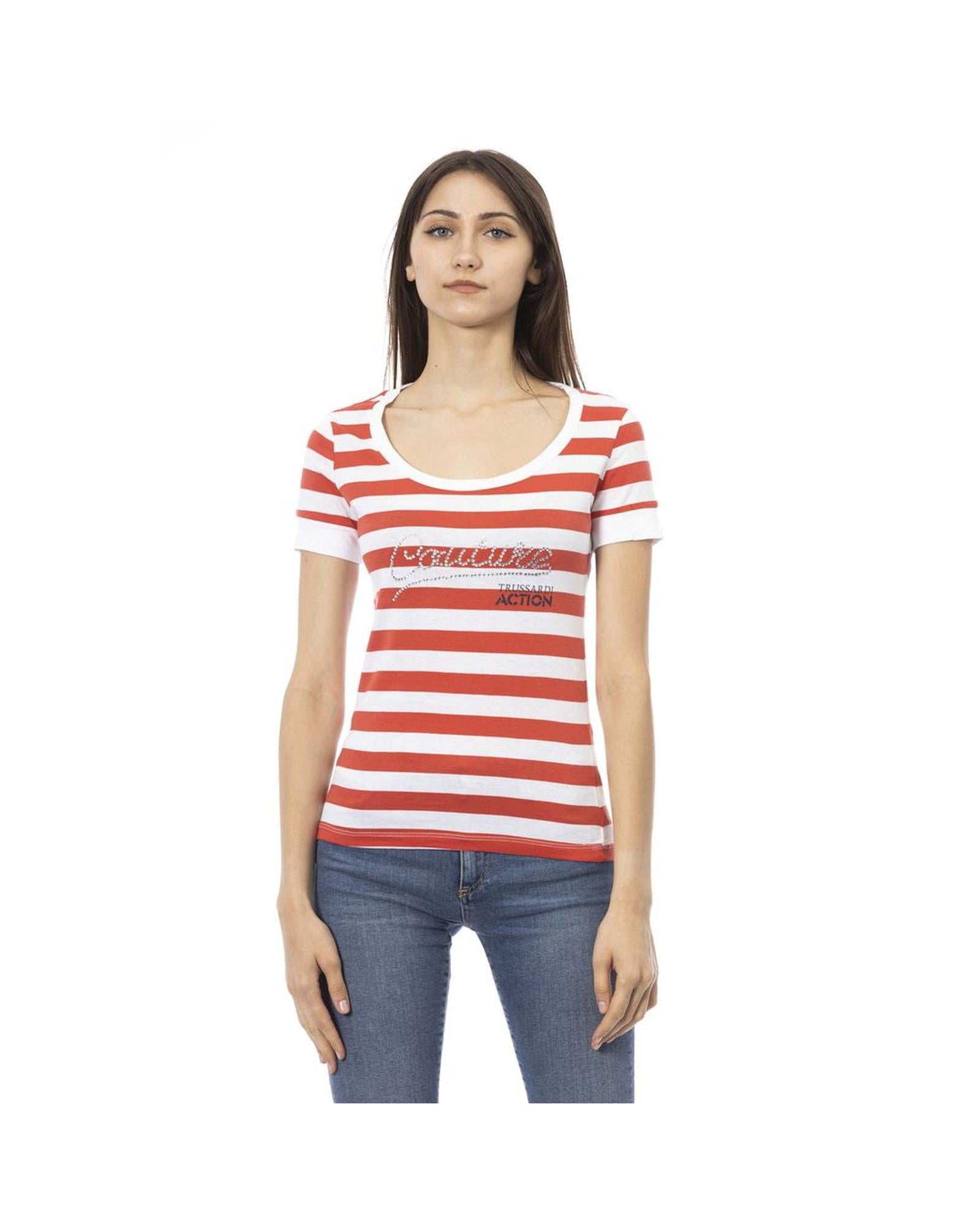 Trussardi Action Women's Vibrant Multicolor Short Sleeve Tee - L