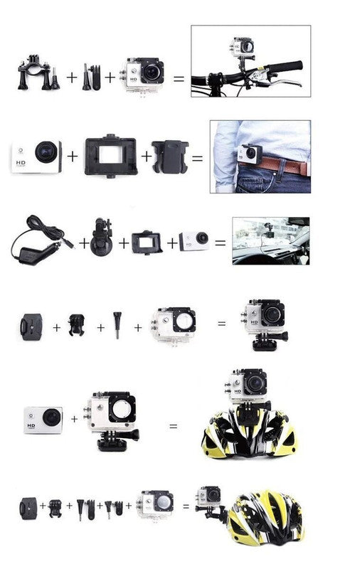 Action Camera 4K HD 16MP WiFi Waterproof 30M Sports Camera With 140å¡ Wide Angle BLACK COLOUR