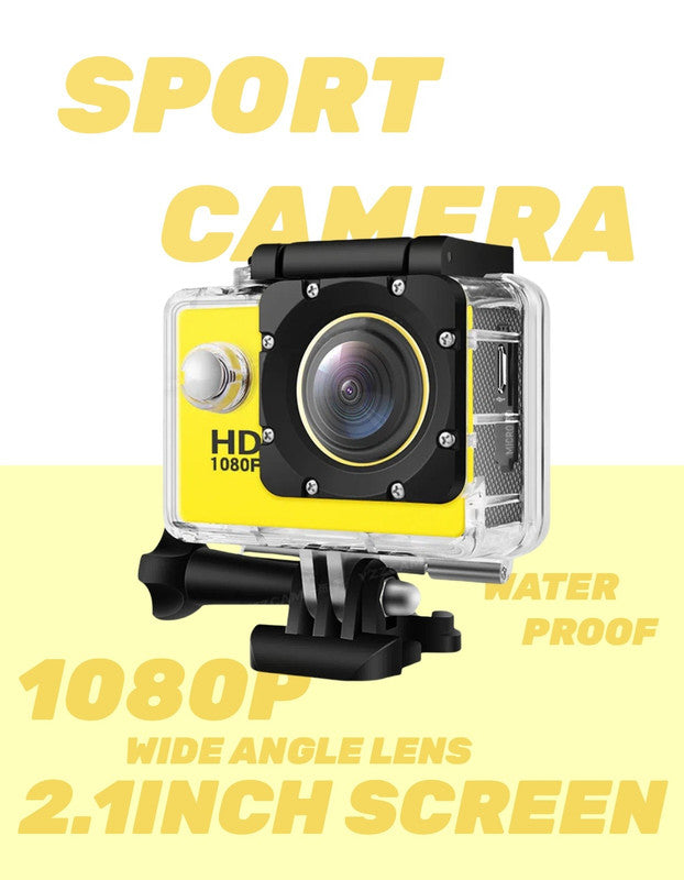 Action Camera 4K HD 16MP WiFi Waterproof 30M Sports Camera With 140å¡ Wide Angle YELLOW COLOUR